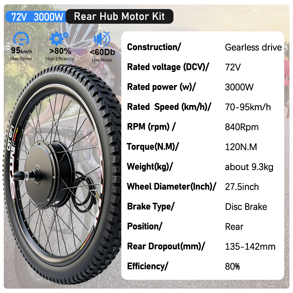 ชุดแปลงจักรยานไฟฟ้า MTX Rim 72 - Ebike Conversion Kit 72V 3000W บทวิจารณ์และราคา