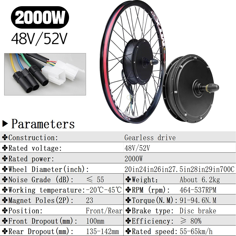 ชุดอุปกรณ์จักรยานไฟฟ้า 72V 500 - 72V 5000W Hub Motor Kit บทวิจารณ์และราคา