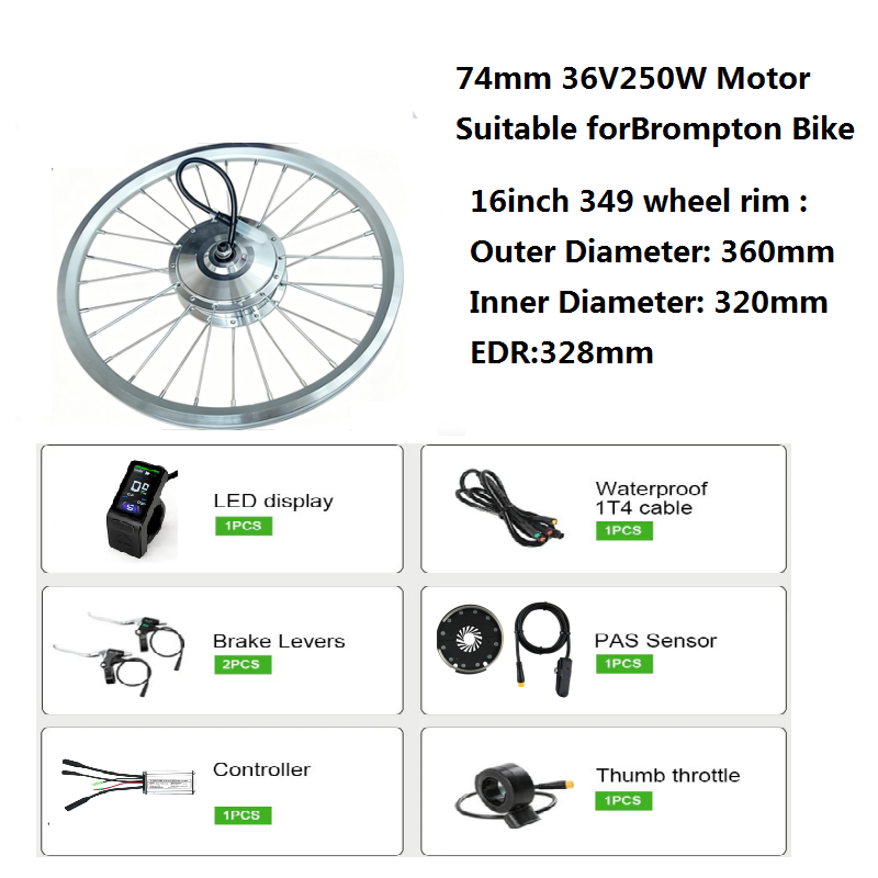 ชุดแปลงจักรยาน Brompton เป็นจั - Ebike Conversion Kit 72V 3000W บทวิจารณ์และราคา
